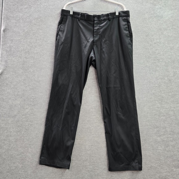 Nike Men Pants 36x30 Black Chino Golf Dri Fit Standard Fit Swoosh Logo Pockets - Picture 1 of 13